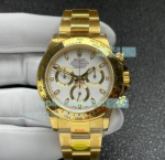 Noob Factory V3 Rolex Yellow Gold Daytona White Dial 40MM Watch Cal.4130 Movement